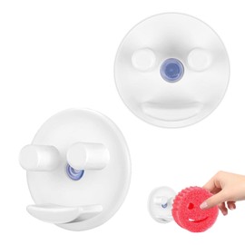 BRIOTA 2 Pieces Smiley Sponge Stand with Suction Cup, Sponge Holder Kitchen, Suitable for Storage of Kitchen Sponges (No Sponge Included)