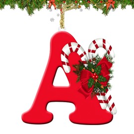 Letter Christmas Ornaments, Alphabet Ornaments, Christmas Tree Hanging Decorations, Acrylic Ornament for Christmas Tree (A)