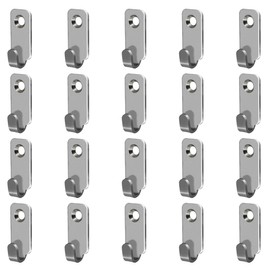 Adiyer 20pcs Heavy Duty Hanger 304 Stainless Steel Wall Mounted Mini J Hook for Mirror Picture Frames Hanging Wire/D Rings/Keyhole Hangers