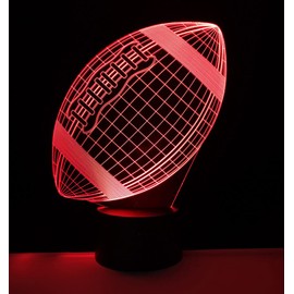 Glorivo Rugby LED Night Light,16 Colors Remote Control & Smart Touch Dimmable 3D Illusion Bedside Lamp,American FootballBedroom Decoration Birthday Christmas Toy Gift for Kids Boys Friends