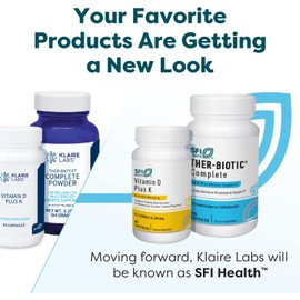 Klaire Labs SFI Health Ther-Biotic Synbiotic - Prebiotics and Probiotics for Women & Men - 50 Billion CFU Probiotic Capsules with Sunfiber - Digestive Health and Immune Support (30 ct)