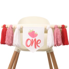Strawberry Highchair Banner For 1st Birthday，Sweet One Birthday Party Decorations，Berry Sweet 1st Birthday Banner，Best Fairy Strawberry 1st Birthday Photo Props，Sweet One Birthday Party Hanging