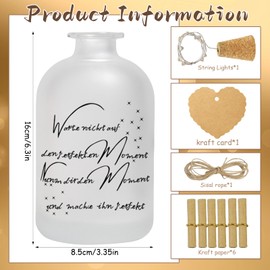 LED Bottle Light, Bottle Light with Saying Lucky Light, LED Bottle Light with Saying, LED Bottle Light, Illuminated Bottle, Decorative Bottle with Corks, Birthday Gift for Women, Girlfriend, Christmas