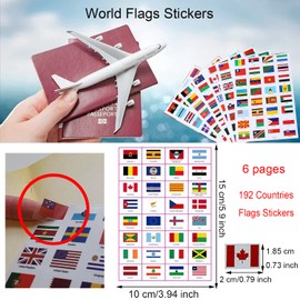 MEISO World Flags Stickers, 192 Countries Waterproof PVC Transparent Planner Country Stickers for School party Homeschool Journal Sticker Labels Luggage Motorcycle Room Decorations World Map Passport