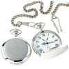 Luxury Vault Freemason Masonic Engraved Silver Pocket Watch and Chain