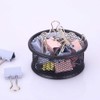 1Pc Black Metal Paper Clip Holder Mesh Paperclip Bowl Binder
