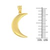 High Polish 10k Yellow Gold Crescent Moon Charm Pendant