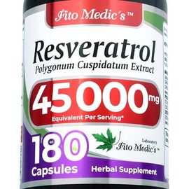 FITO MEDICS- Lab  resveratrol 180 cápsulas  45000 mg  suplemento de resveratrol  resveratrol orgánico  resvera