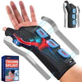 FEATOL Carpal Tunnel Wrist Brace Night Support, Wrist and Thumb Brace for Dequervain's Tenosynovitis, Tendonitis, Arthritis, Thumb Spica Splint Left Hand-Medium/Large-Women and Men