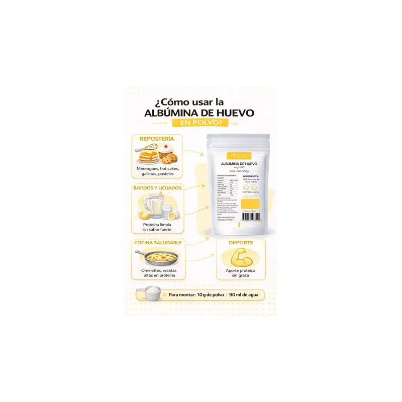 Albumina De Huevo En Polvo Pura Y Proteica 500g