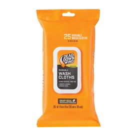 DEAD DOWN WIND Durable Wash Cloth W/Snap Lid Closure (25Ct) - Scent Eliminating Sheet - Durable Hunting Scent Eliminators - Advanced Hunting Gear
