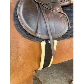 Preto Synthetic Saddle Jumping Girth Equine Elasticated Ends Soft Faux Fur/Mink/Fleece lined Strong Tear Resistant Nylon Webbing Anti-chafing Padded Equestrian Cob Full Pony