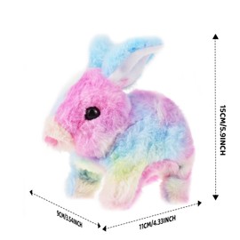 ZBATHTOY Interactive Rabbit Toy for 1 2 3 Year Old Bunny Toys Jumping Walking Rabbit Toy for Kids Age 1-6 Bunny Plush Teddy Toys Gifts for 1 2 3 Year Old Boys Girls Birthday Present Gifts Age 1-3