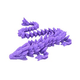 Purple 26 in. Gemstone Dragon 3D Printed Articulated Fidget Toy - Flexible & Fun Desk Decor Figurine - Sensory Toy & Stress Relief for Home, Work, School, Classroom, Office & Gifts