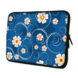 17”-17.3" inch Shoulder Laptop Messenger Solid Strong Canvas Sleeve Case Bag Briefcases Multi-Colour by Funky Planet Bags Cases (Blue Flower)