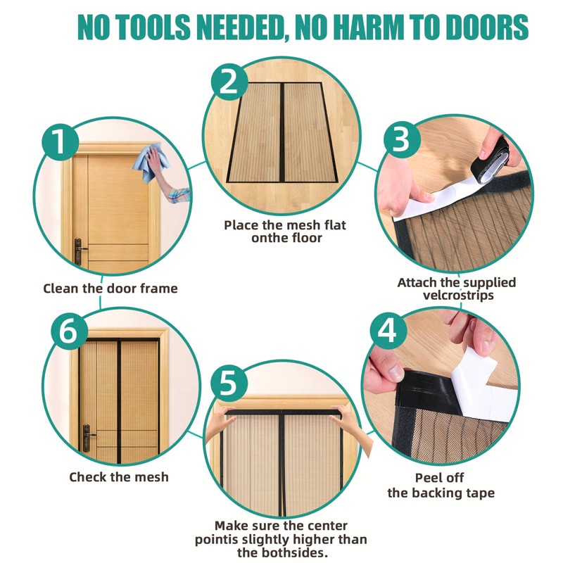 JOY2SEE Fly Screen Balcony Door 65 x 210 cm Black