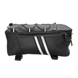 Bike Rack Rear Carrier Bag Trunk Bag  PU Leather Waterproof 9L Large Capacity Storage Luggage Cycle Storage Bag Mountain Bike