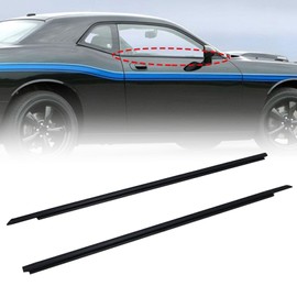 FZJDSD 2PCS Front Right & Left Side Door Window Belt Molding Fit for Dodge Challenger 2008-2016# 55399123AG 55399122AG 55399123AF 55399122AF