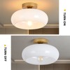 WOKNOS Mid-Century Modern Gold Semi Flush Mount Ceiling Light, Kitchen