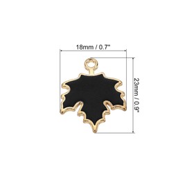 PATIKIL Maple Leaf Pendants, 60 Pack Enamel Tree Leaf Beads Metal Leaves Charm for Jewelry Making Bracelet Necklace Earring Keychain, Black