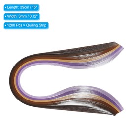 PATIKIL 1200pcs Rainbow Quilling Strips Paper 1/8"(3mm) 15" Origami Paper Quilling Strip for Art DIY Hand Craft Christmas, Gradient Purple