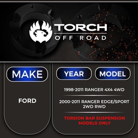 TORCH 3" Front Leveling Lift Kit with Front Extended Shocks Compatible with 1998-2011 Ford Ranger 4X4 and Torsion Bar Suspension 2WD Models (Edge and Sport)