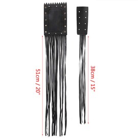 Motorcycle Handlebar Tassel Cover, 2 PCS Universal Synthetic Leather Motorcycle Handlebar Tassel Fringe Grip Cover Waterproof (Black)