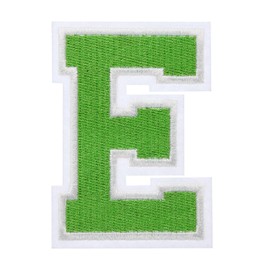 sourcing map Iron on Letter Patches, 3 Inch Letter E, Iron on Letter Patches Large, Embroidered Letter Patches Applique Patches Iron on for Clothes Hats, Green