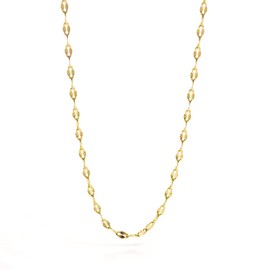 LUXSTAR Petal Chain Necklace, Narrow, 0.08 inch (2 mm), Women's, Hypoallergenic, Stainless Steel