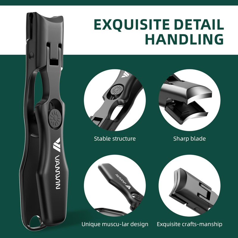 German Nail Clippers for Men Thick Nails, VANWIN Toenail Clippers