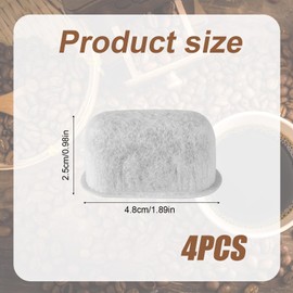 4pcs Coffee Filter Replacement for Cuisinart, Activated Carbon Espresso Coffee Maker Charcoal Water Filter Replacement Compatible with Cuisinart Machines