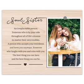 XJF Soul Sister Gift Picture Frame, Birthday Christmas Gift For Sister, Friendship Keepsake from Sister, Best Friend Forever Bff Gift for Women