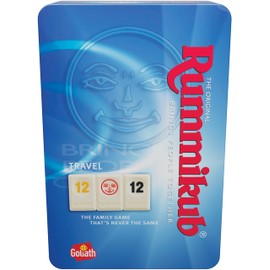 Goliath Toys Goliath Rummikub Original Metallbox, Reise-Edition, Brettspiel für Kinder ab 6 Jahren, strategisches Spiel für die ganze Familie, Brettspiele für 4 Spieler