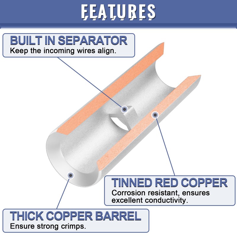460PCS Non Insulated Butt Connectors Kit, Sopoby Butt Splice Connectors,