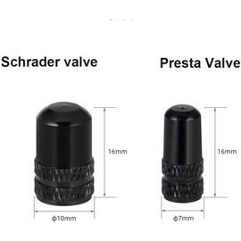 4pcs Black Presta Valve Caps, Aluminum Alloy Bike Valve Stem Cap Dust Cover,Strong and Long-Lasting Bike Tire Valve Caps Tyre Air Caps,Fashionable Presta Valves Cover,Tires and Tubes