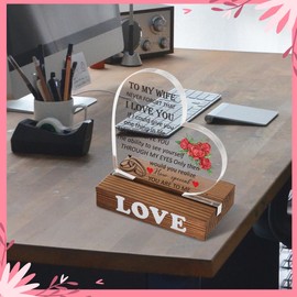 Valentine's Day Gifts for Her, Wife Gifts from Husband, Gifts for Wife On Wedding Day, Romantic Gifts for her, Desk Decorative Sign Birthday Gift for Wife