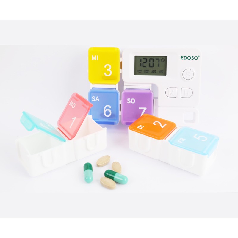 EDOSO Pill Box for 7 Days with 7 Containers and