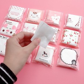Factory Direct Cute Cartoon Bag Portable Cosmetic Cotton Pads - Skin Pack, Wet Compressed Thin Cleansing Free Size / Style 1 15ea
