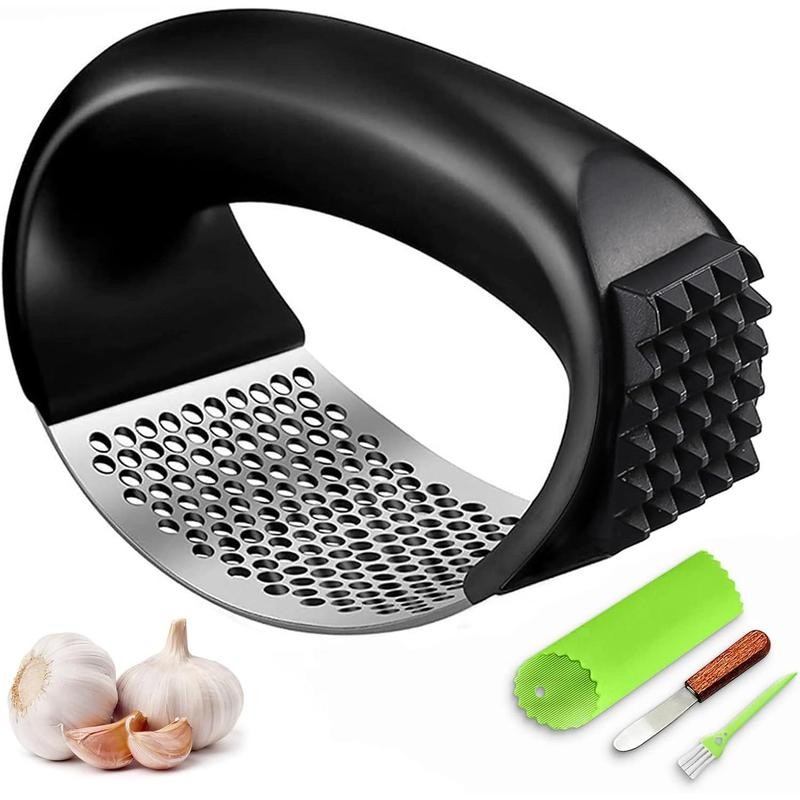 Garlic Press, Upgrade Garlic Mincer Stainless Steel Garlic Press Rocker,