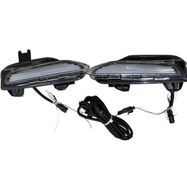 YLT AUTO LED Fog Lights DRL Turn Signal Lamps Double Color for 2014-2020 Q50 Q50S Sport Passenger Side and Driver Side