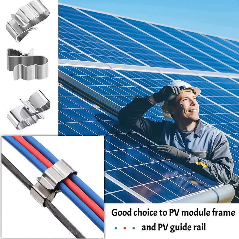 50Pcs Photovoltaic Cable Clip Wire Clamp Cord Fixing Holder Set