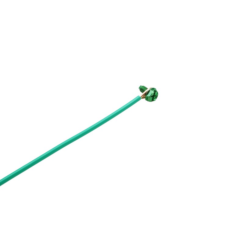 6" Copper Ground Wires with Green Ground Screws, UL Listed