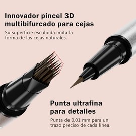 Erinde Lápiz Líquido para Cejas Doble Punta, Perfilado Preciso,#3 | Duración Extrema, Resistente al Agua y Sudor, Diseño Multiusos, Creación de una Fo