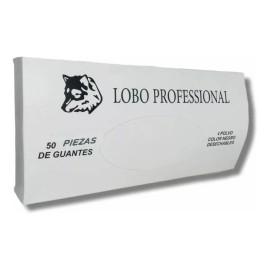 Lobo Caja De Guantes Vinil Negro 50pz Estética,barberia Talla Med