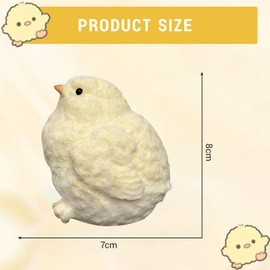 Benaewa 3 Pcs Taba Squishy, Chick Cat Squishy, Mini Animals Stress Relief Toy for Girls Boys Party