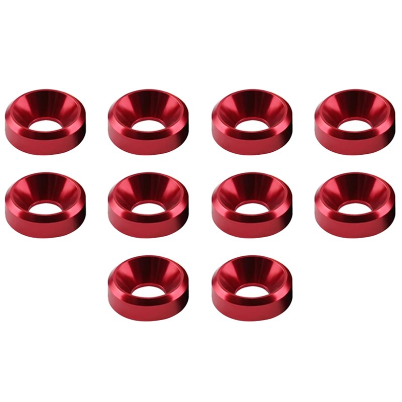 10 Pcs M4 Aluminum Anodised Cup Washers with Countersunk Head