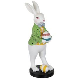 Northlight Rabbit Holding Easter Egg Outdoor Garden Statue - 11.5" - White
