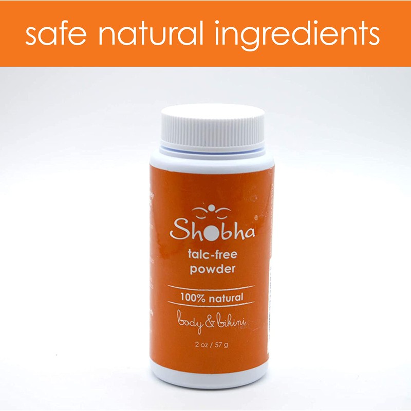 Shobha Talc-Free Powder, Pre-Waxing and Sugaring Body Powder - Natural