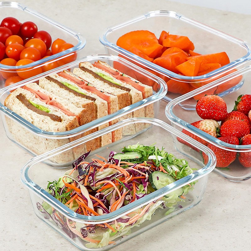 KOMUEE 30 oz 5 Pack Glass Meal Prep Containers, Glass