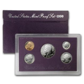 1990-S | US Mint Proof Set | 5 Coins | Original Packaging OGP | COA